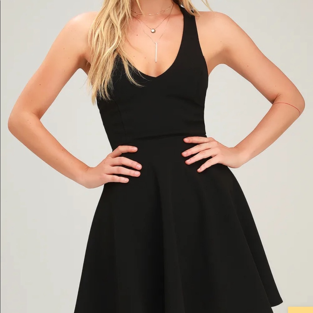 Lulus katina black strapless skater dress